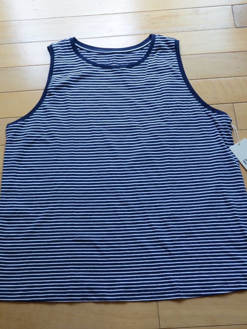 Pact Women's Catskill Stripe Organic Cotton Essestial Tank Top Size XL